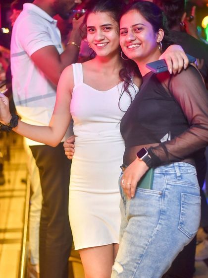 A couple enjoying the Saturday club night at Drava. It's a great place to dance the night away to Bollywood and Punjabi hits.
