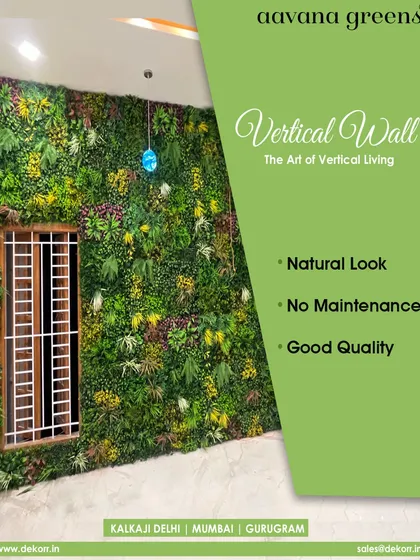 This vertical wall brings the art of vertical living indoors. The installation is built around an existing window, framing it with lush greenery and making it a central feature of the room.