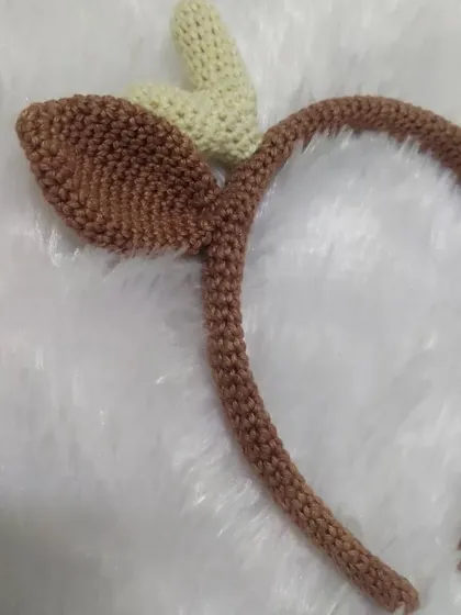 Getting some early Christmas vibes with this Reindeer Ears Headband. The crochet covers the entire band, making it soft and comfortable to wear.