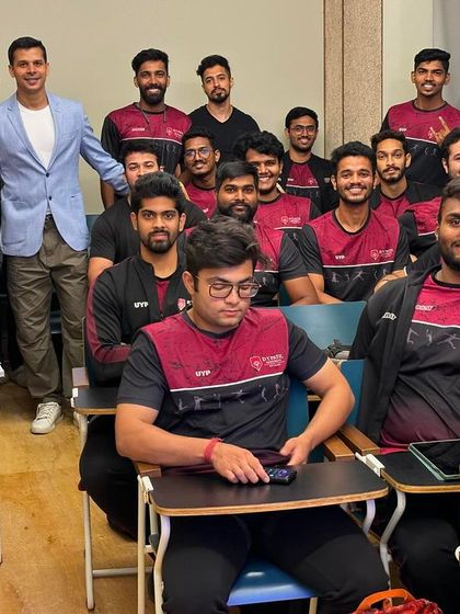 A group photo with the bright and engaged students after my guest lecture at DY Patil University.