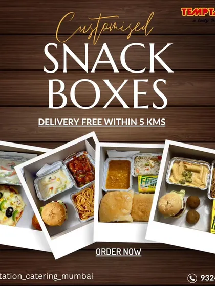 This graphic showcases the variety you can get in my custom snack boxes. I offer free delivery within 5 kms for orders above a minimum value, making it convenient to get delicious food for your party.