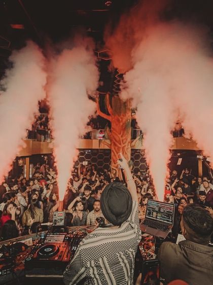 Another angle of the madness. Controlling the energy of the entire room with music and effects is what I do best.