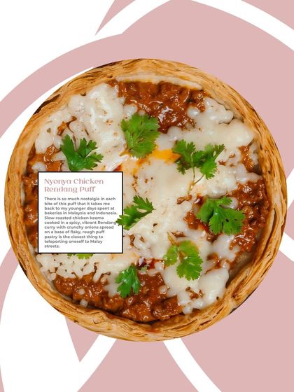 The Nyonya Chicken Rendang Puff, a dish that captures the nostalgia of my travels through Southeast Asia.