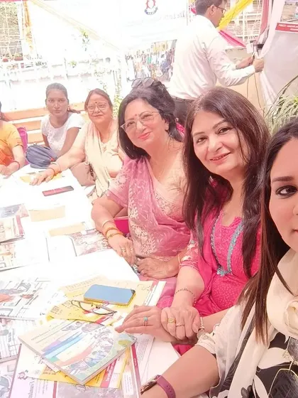 A moment with fellow volunteers and advocates at the Sheetla Mata Mandir legal aid camp. Teamwork and shared dedication are what make these community initiatives successful.