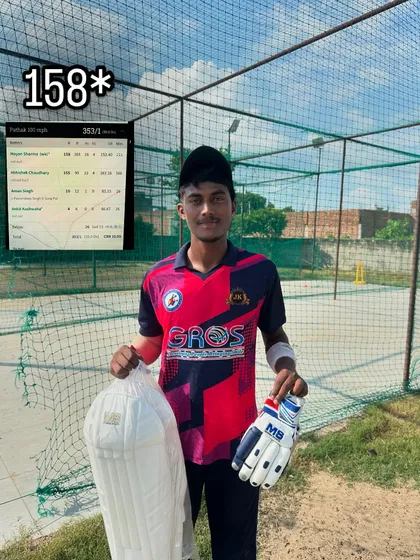 Results speak louder than words. Here is my student, Mayan Sharma, after his incredible unbeaten 158-run innings. This is the outcome of dedicated practice, mental toughness, and a clear game plan.