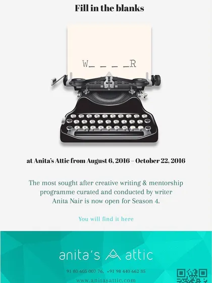 A creative announcement for Season 4, inviting writers to "Fill in the blanks" and find their story with us.
