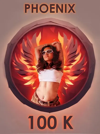 Celebrating 100k views on YouTube for "Phoenix." This graphic also highlights some of the amazing media publications that featured the song.