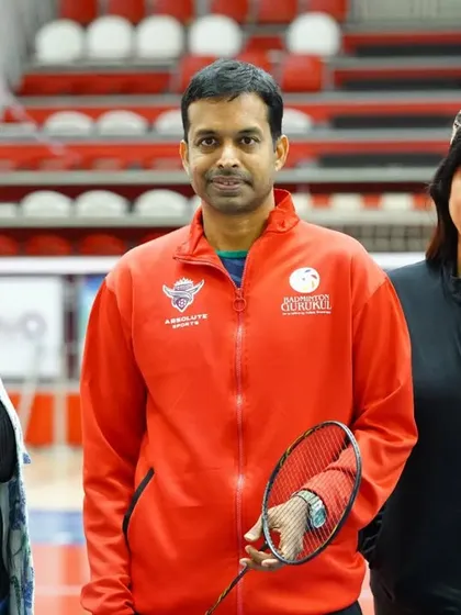 Various moments capturing Pullela Gopichand's presence at our events, interacting with partners, students, and our team.