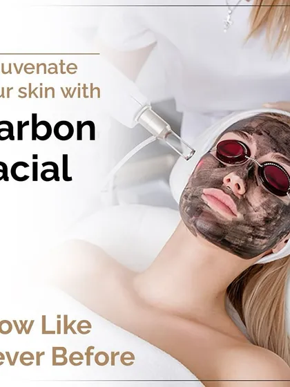 A patient undergoing a Carbon Facial, an excellent treatment for deep pore cleansing and managing oily skin. This procedure provides an instant glow and is perfect for tackling congestion and blackheads.