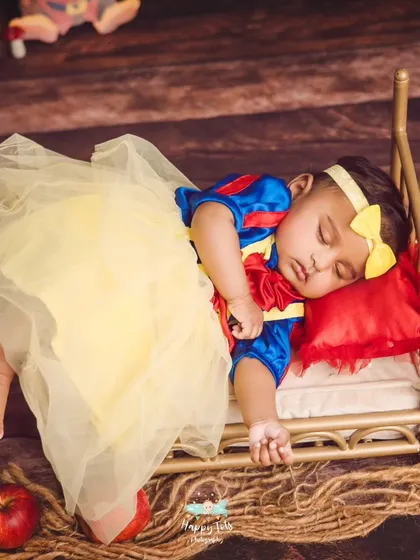 Let's make some magic. We adore creating whimsical, fairytale-themed shoots like this tiny Snow White, complete with the perfect costume and props to bring your vision to life.