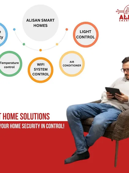 We offer complete smart home solutions to keep your home security in control. This includes managing temperature, WiFi systems, air conditioners, and lighting, all from one central hub.