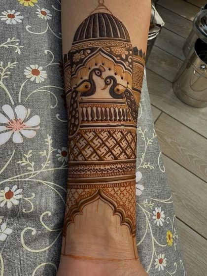 More examples of my work featuring architectural elements like domes, palaces, and windows, often combined with traditional motifs like peacocks and elephants.