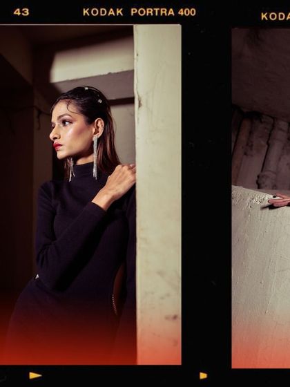 Another diptych from the 'Embrace Self' shoot, combining a profile shot with a detail of the hand. This technique adds depth and storytelling to a fashion portfolio.