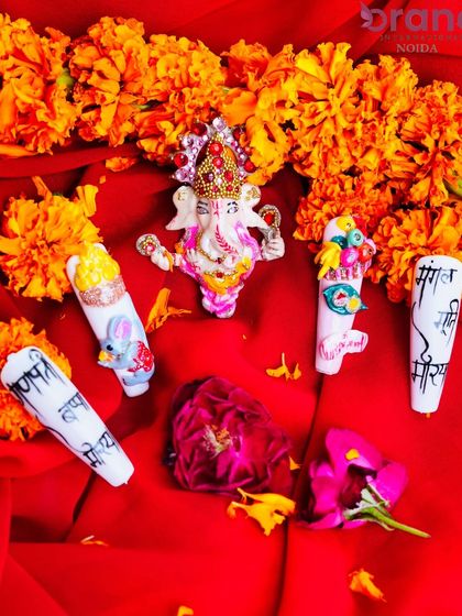 Another view of the festive nail art, showcasing the creativity and precision of our students.