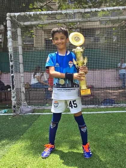 Abaan Siddiqui from our U-9 squad with his well-earned trophy.