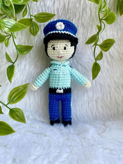 This little policeman doll is ready for duty! His police cap is removable, which adds a fun element to pretend play. He makes a great gift for a little one who dreams of being a hero.
