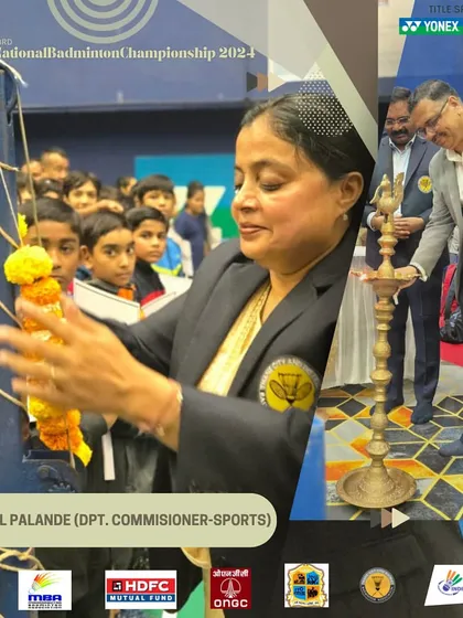 Smt. Minal Palande, Deputy Commissioner of Sports, at the lamp lighting ceremony for the Mini National Championship. The involvement of sports officials adds significant credibility to the tournaments I organize.