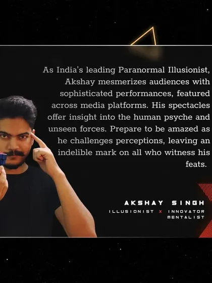 Another promotional graphic from TEDx, describing my style of performance. It's all about blending illusion with insights into the human psyche.