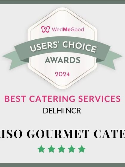 I am thrilled to have won the WedMeGood Users' Choice Award for Best Catering Services in Delhi NCR for 2024. Thank you to all the clients who voted!