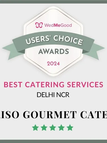 I am thrilled to receive the WedMeGood Users' Choice Award for Best Catering Services in Delhi NCR for 2024. This recognition from clients and users means the world to me.