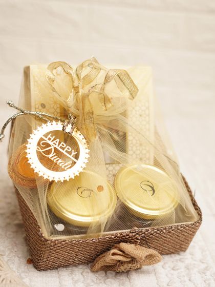 The Festive Gifting Hamper, beautifully wrapped and ready to be gifted. It’s a perfect mix of our bestsellers.