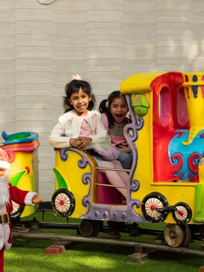 All aboard the holiday express. During our Winter Wonderland events, the entire playhouse gets a festive makeover, and our themed kiddy train with Santa is always the star of the show for the little ones. It is a picture perfect moment.