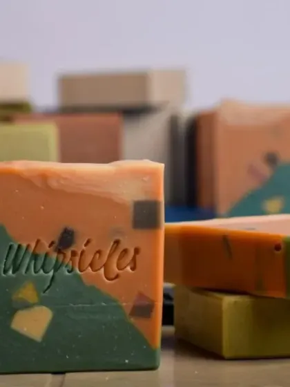 Our summer favourite, the Watermelon Limeade Cold Process Soap. Its refreshing scent and vibrant, playful design make it the perfect way to cool down on a hot day.