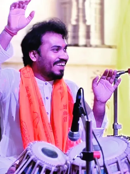 Offering my 'seva' (service) through music at the Shri Ram Lalla temple. It was a deeply moving and spiritual experience to perform in such a sacred space.