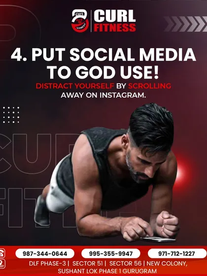 Plank tip number four: use social media. A little distraction by scrolling can make the time pass faster while you're holding a plank.