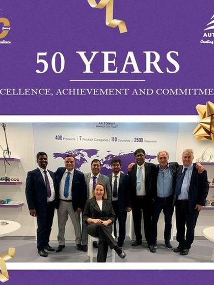 Celebrating 50 years of excellence, achievement, and commitment. This image captures our international team, representing a true 'Made in India' success story with a global presence in over 110 countries.