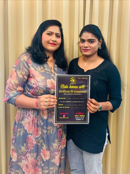 Another student from my 2025 batch receiving her certificate. I wish her all the best for her future as a mehandi artist.