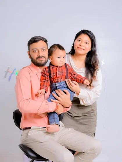 A simple and timeless family portrait taken during a first birthday studio session. My goal is to provide classic photos that document your family's milestones.