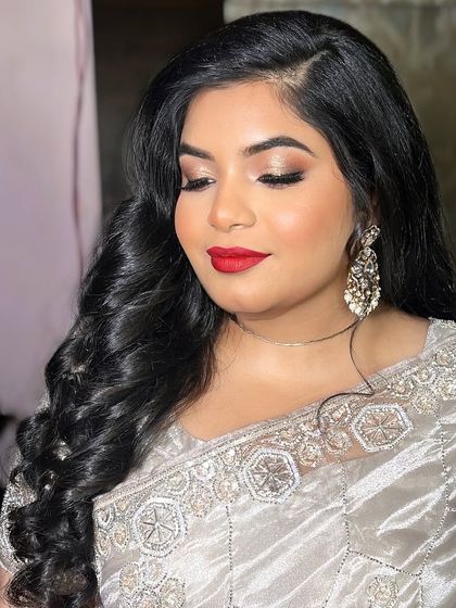 Eyes closed, you can see the soft shimmer on the lids that adds a touch of sparkle without being overwhelming.