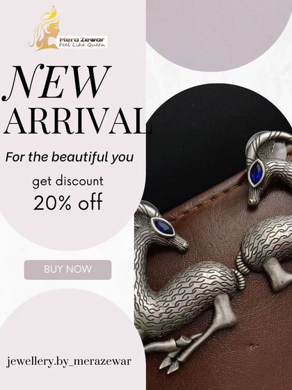 A close-up of the goat-shaped stud earrings with a blue gemstone eye. This new arrival is a quirky and stylish choice for those who love unique designs.