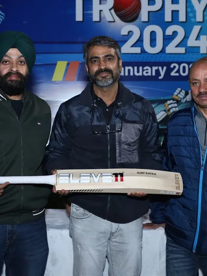 A moment of recognition as a bat from our sponsor, Eleven11, is presented during the Youngster Trophy ceremony. We are grateful for the support that helps us nurture young talent.
