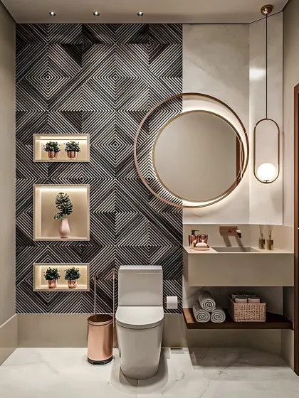 Dreaming in Colors & Textures - Modular Interiors & Room Renovation Stylish & Functional Bathrooms photo 3