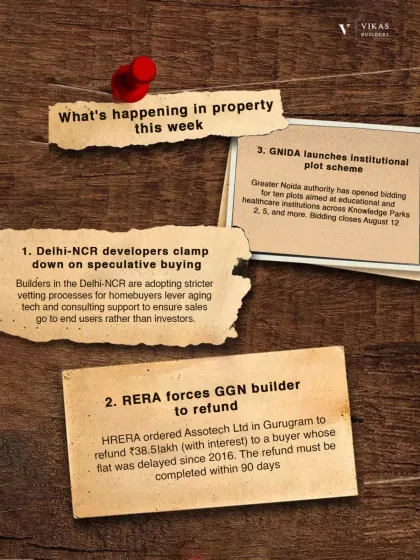 Staying updated on property news is crucial. This weekly update covers important developments like RERA forcing a builder to refund a buyer, which highlights the importance of consumer protection laws.