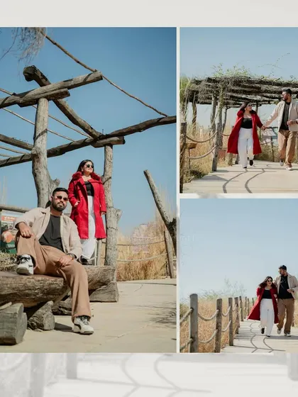 A casual and cool pre-wedding shoot for Ankit and Shaifali at a rustic nature location, perfect for couples who want a more relaxed vibe.
