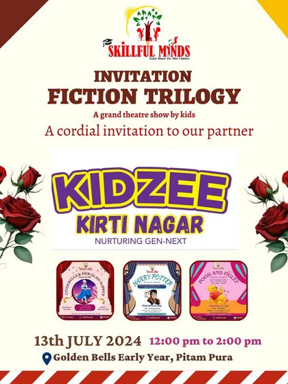 A cordial invitation extended to our partner, Kidzee Kirti Nagar, for our 'Fiction Trilogy' grand theatre show.