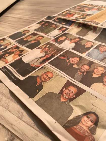 A newspaper clipping from an M-Connect networking event, where I was featured among distinguished architects and designers of India.