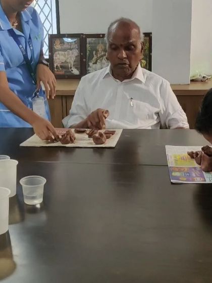 Unearthing forgotten stories with seniors living with dementia. In these sessions, the tactile connection with clay often forges a bridge where words cannot, allowing for expression and engagement.