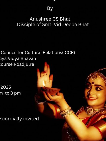 An invitation to my student Vidushi Anushree Bhat's solo performance at the ICCR. We proudly promote our students' individual achievements.