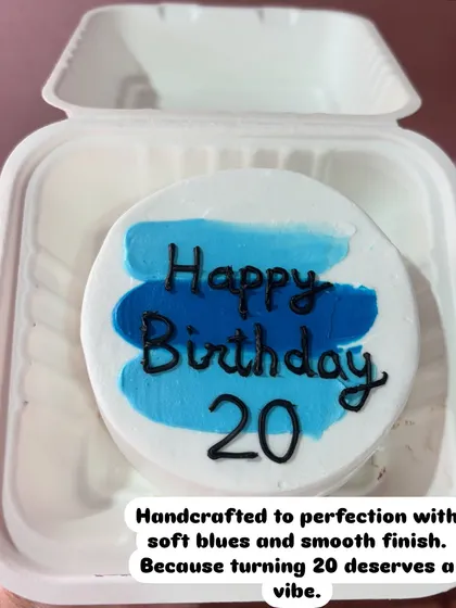 Sometimes, less is more. This minimalist bento cake is perfect for smaller, more intimate celebrations, featuring a modern design with simple, clean color strokes for a stylish 20th birthday.