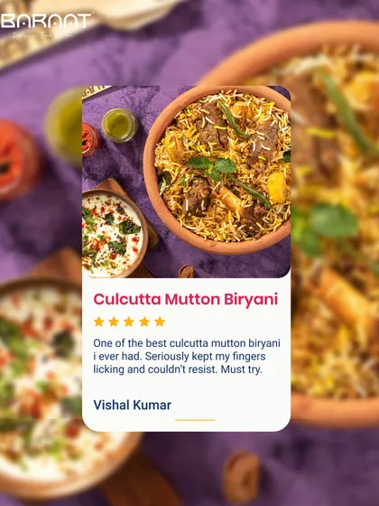 My Calcutta Mutton Biryani aims to transport you to the streets of Kolkata. I am delighted when customers tell me it's one of the best they have ever had.