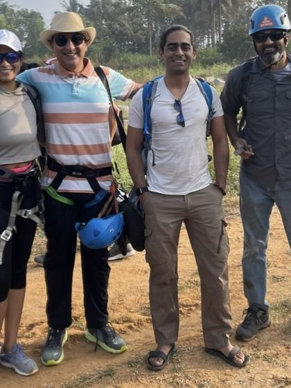 Rahul with his friends at the crag. The Romp and our regular meetups are all about connecting with like minded people.