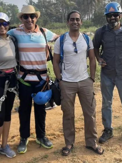 Rahul with his friends at the crag. The Romp and our regular meetups are all about connecting with like minded people.