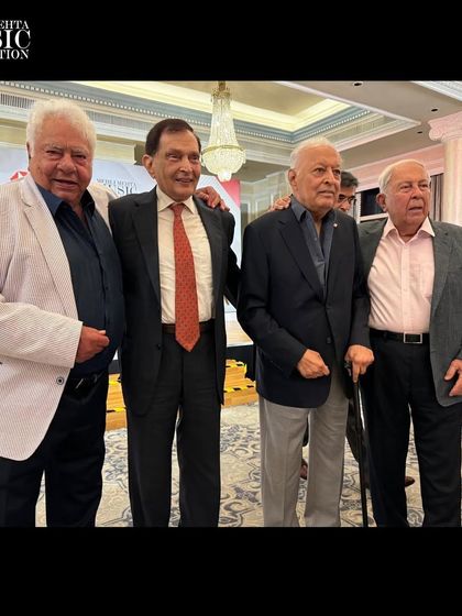 A gathering of legends. This photo captures a special moment with Maestro Zubin Mehta and esteemed patrons, celebrating the enduring legacy of classical music in Mumbai.