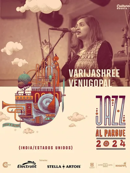 The official poster for my performance at the Jazz al Parque festival in Bogotá. It was an incredible honor to represent India and the USA on this international stage.