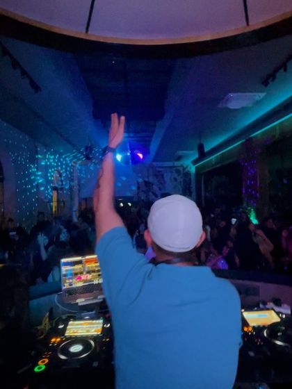 Another shot of me conducting the dance floor from my booth at Badmaash Bangalore.