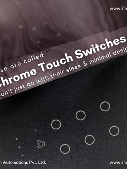 A closer look at our Chrome Touch Switches. We designed them with a sleek, minimal profile and a reflective chrome finish to add a touch of modern luxury to your home's aesthetic.